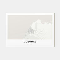 Cozumel Map Landscape Poster