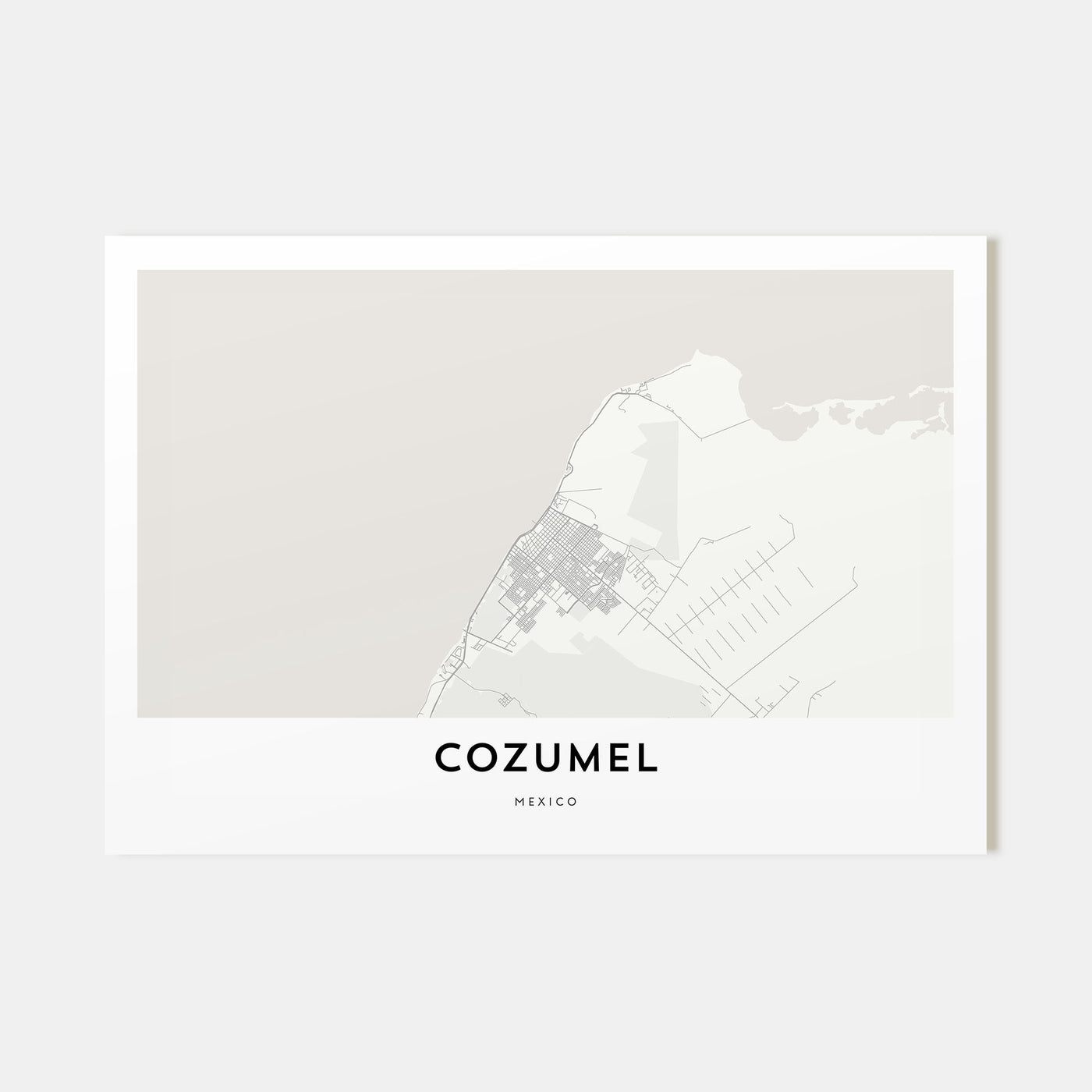Cozumel Map Landscape Poster