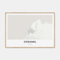 Cozumel Map Landscape Poster