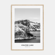 Crater Lake Portrait B&W Poster