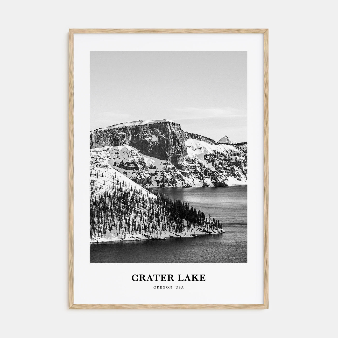 Crater Lake Portrait B&W Poster
