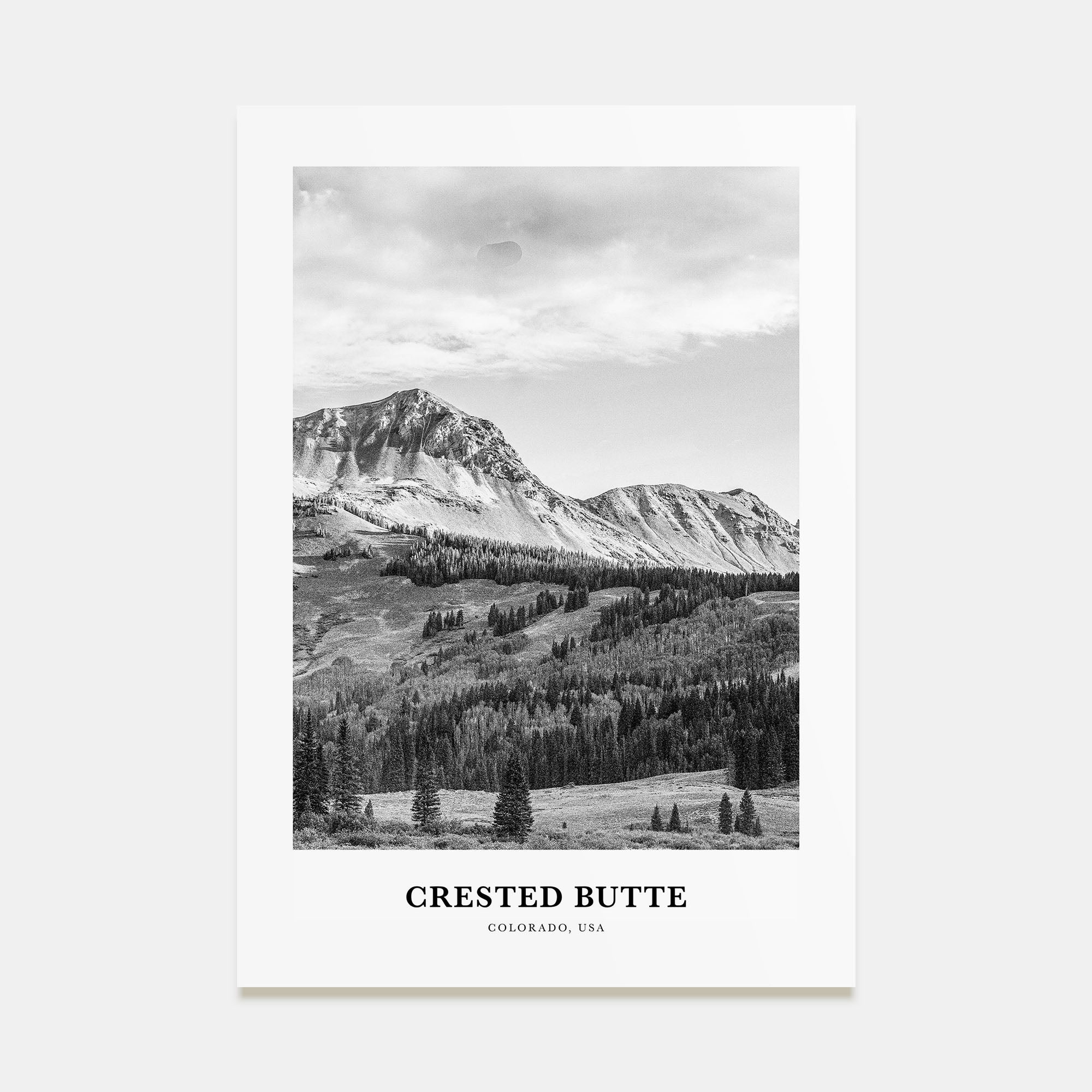 Crested Butte Portrait B&W Poster