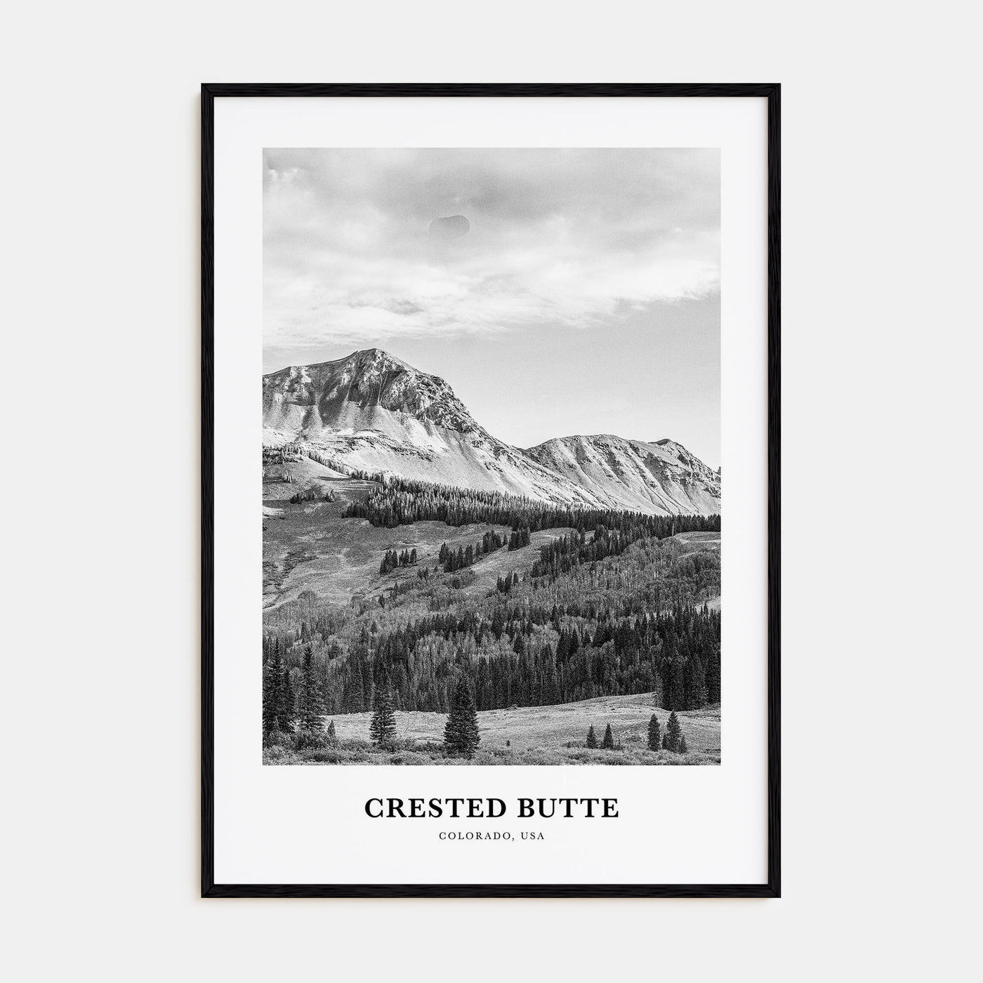Crested Butte Portrait B&W Poster