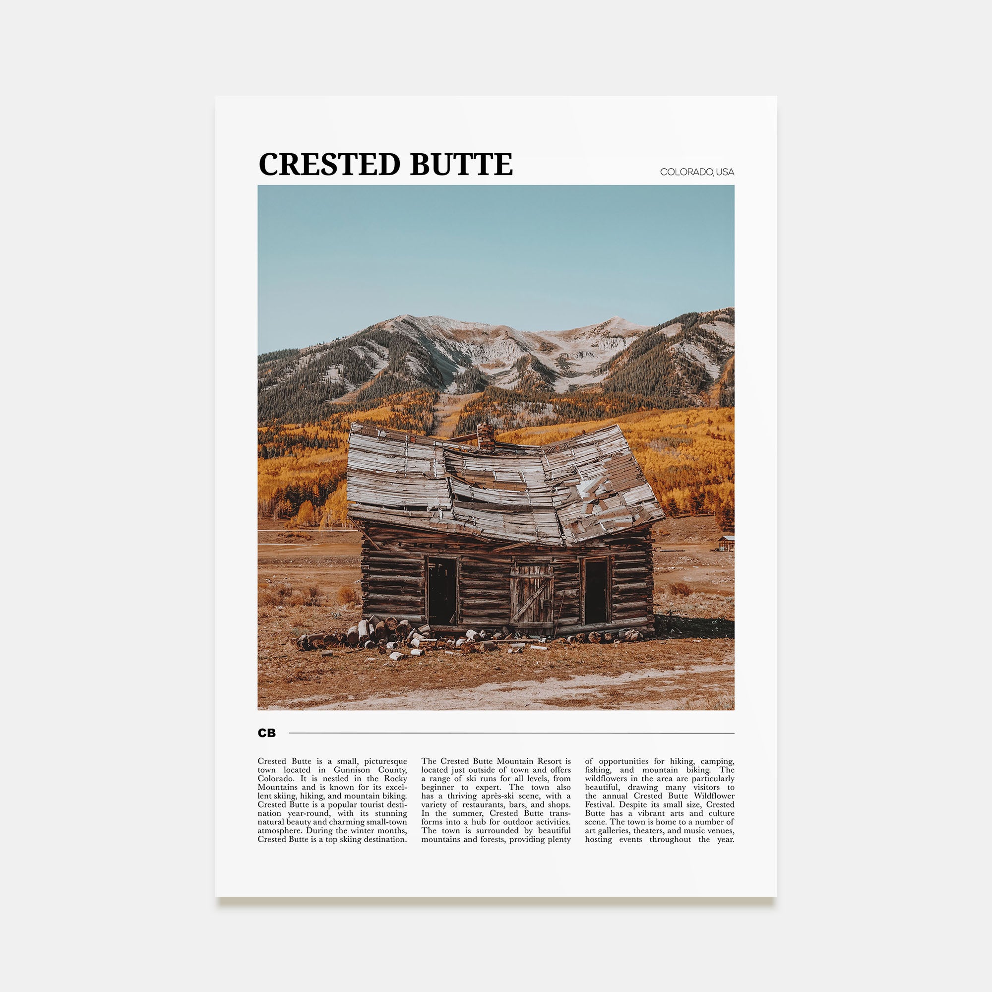 Crested Butte Travel Color Poster