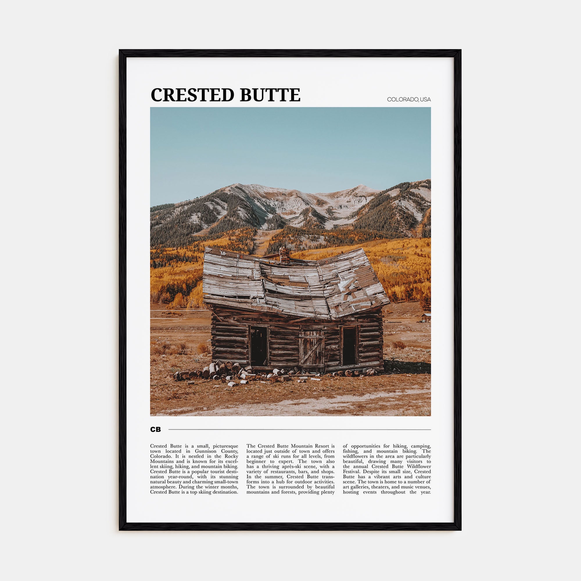 Crested Butte Travel Color Poster