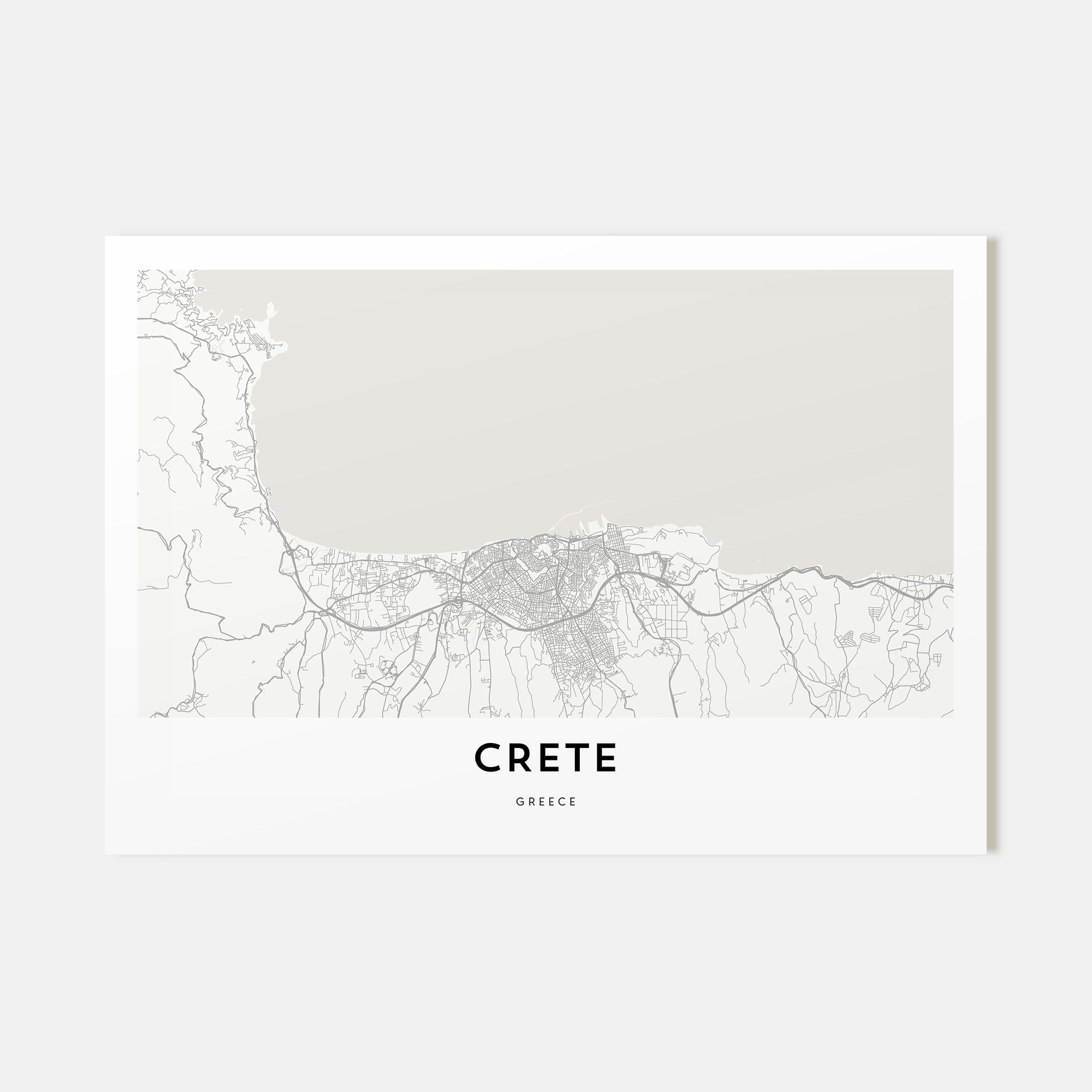Crete Map Landscape Poster