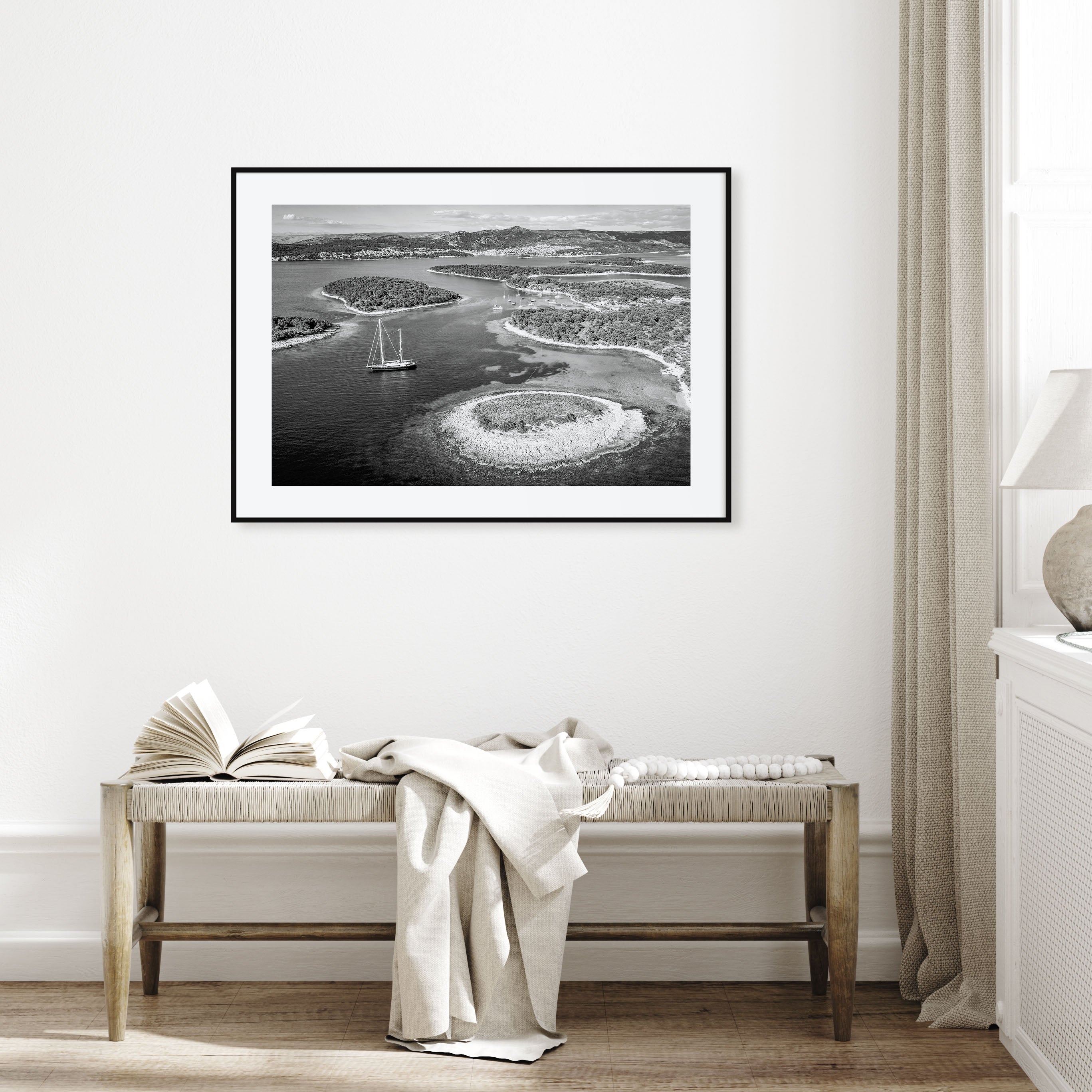 Croatia Landscape B&W Poster
