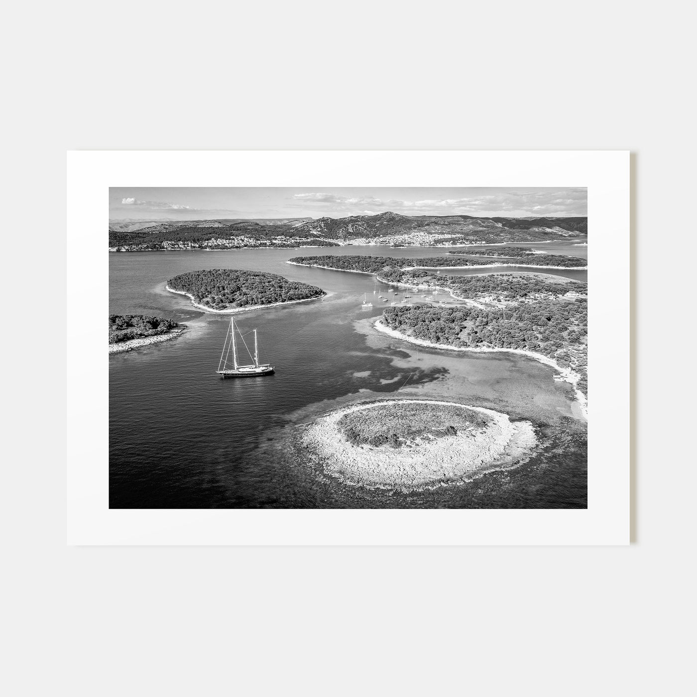 Croatia Landscape B&W Poster