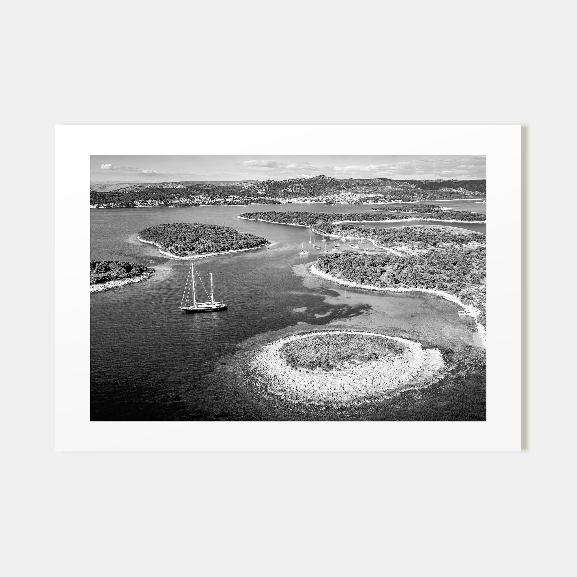 Croatia Landscape B&W Poster