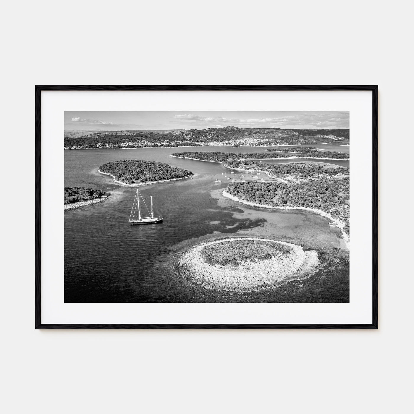 Croatia Landscape B&W Poster