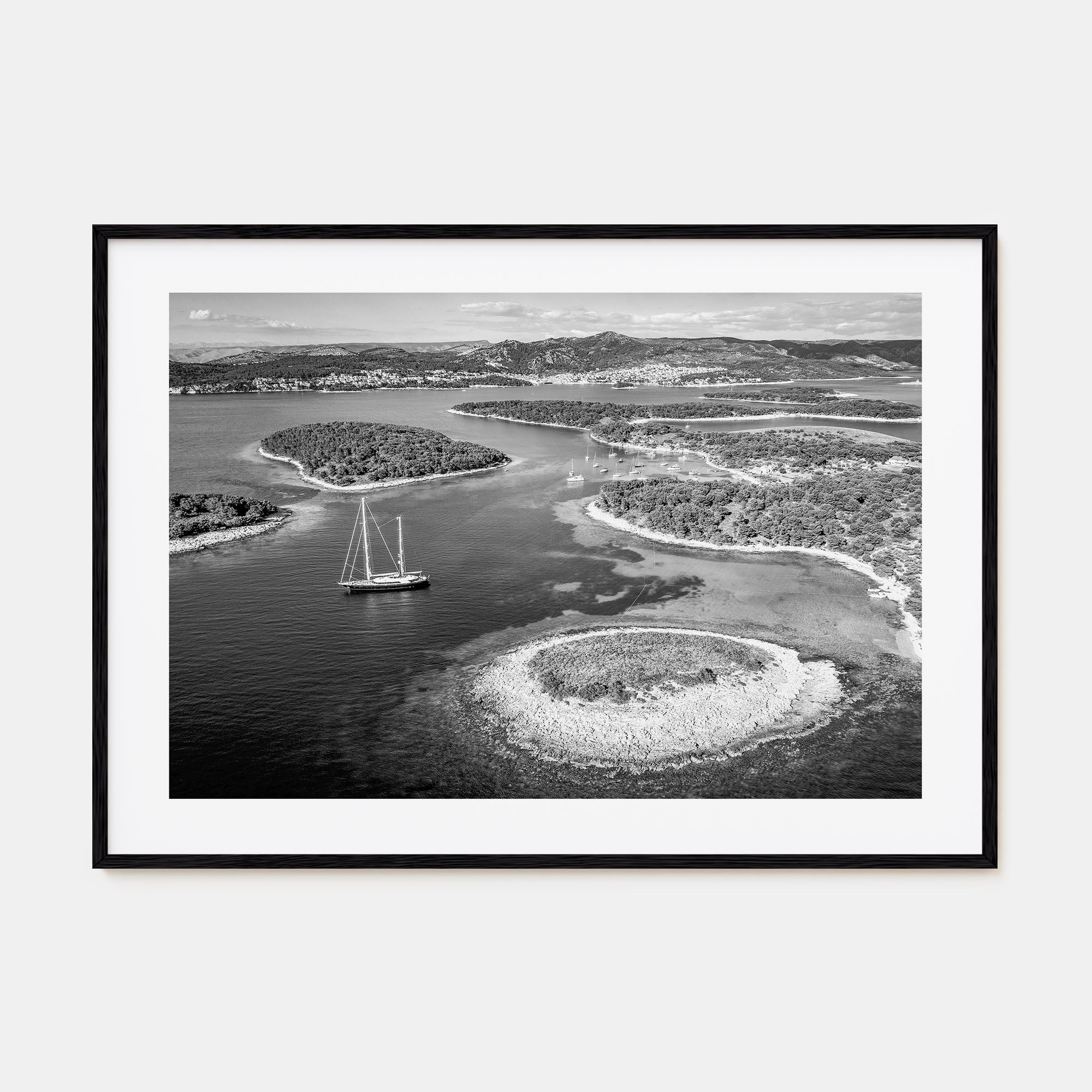 Croatia Landscape B&W Poster