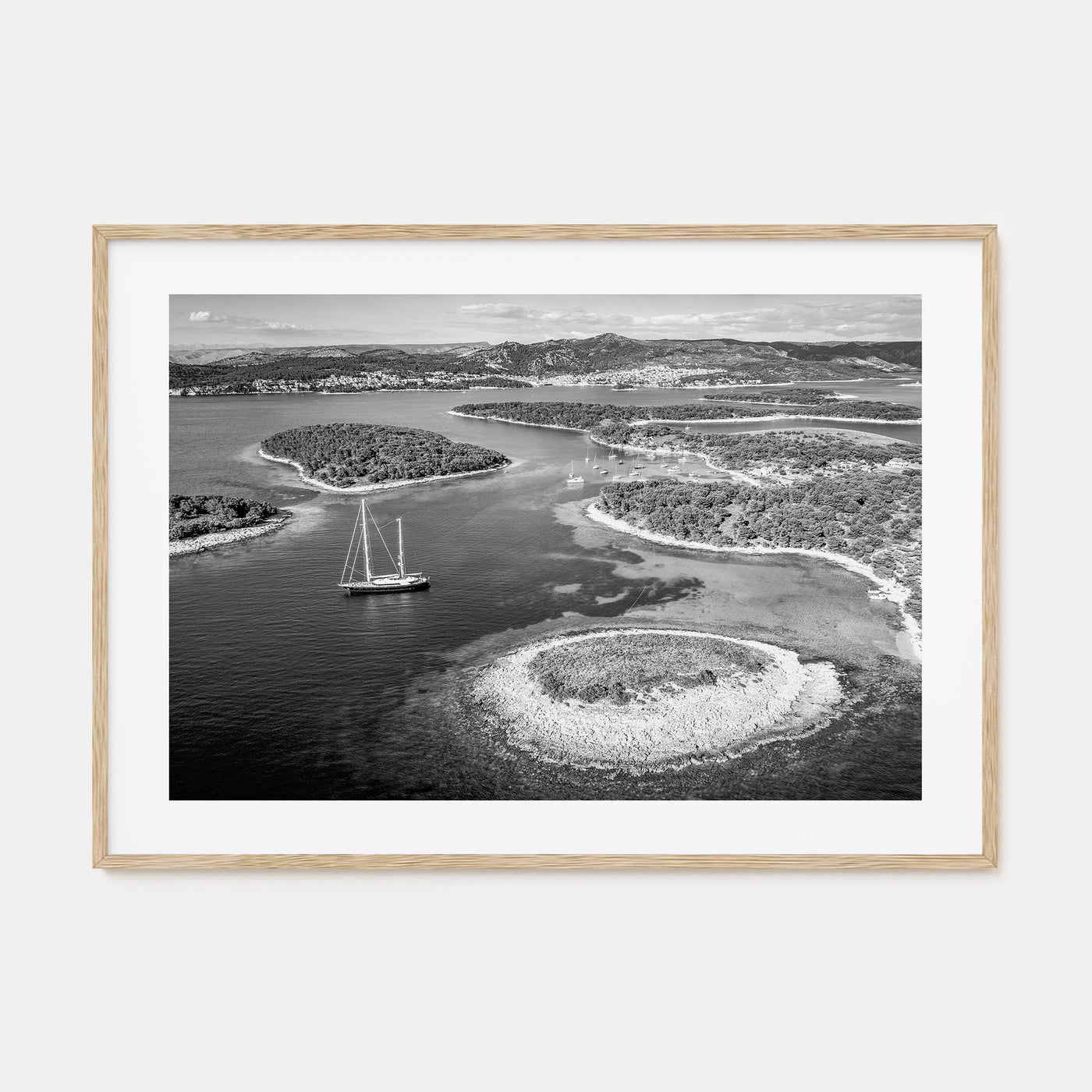Croatia Landscape B&W Poster