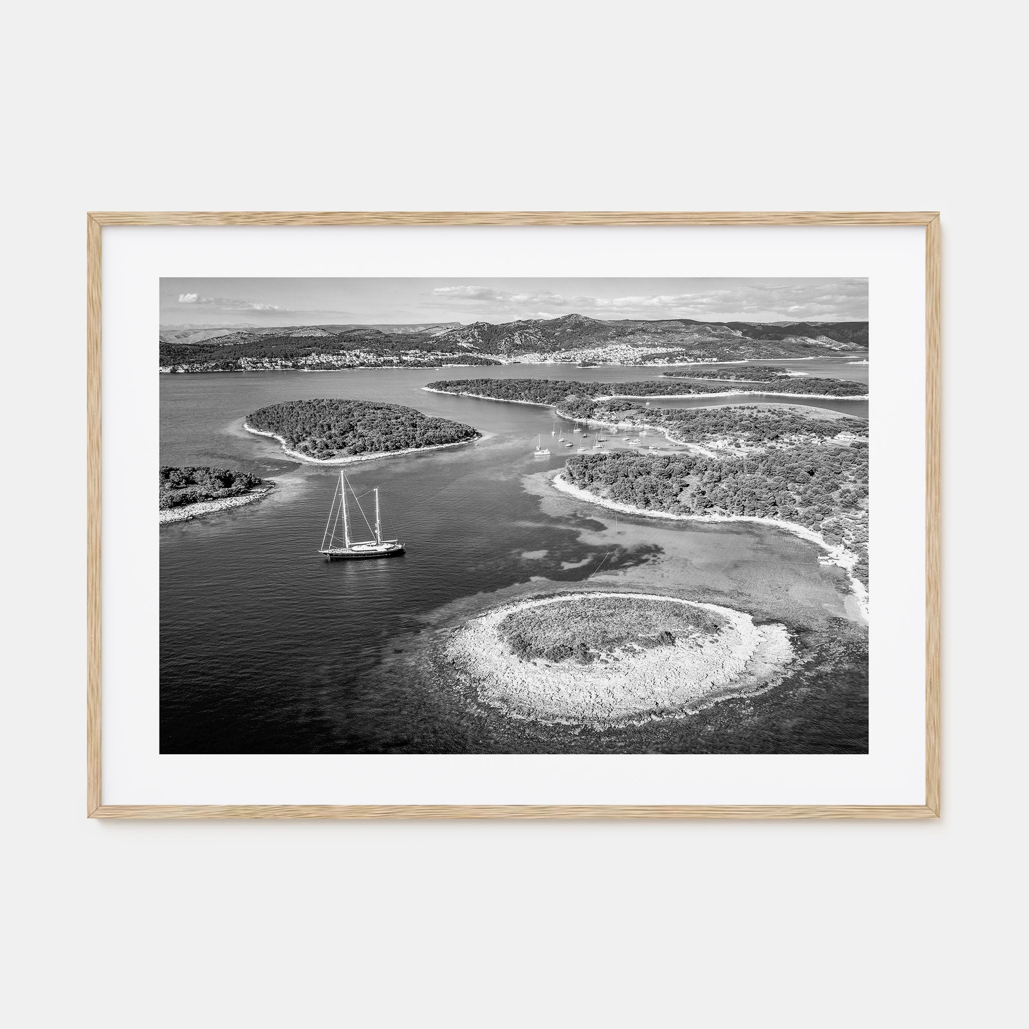 Croatia Landscape B&W Poster