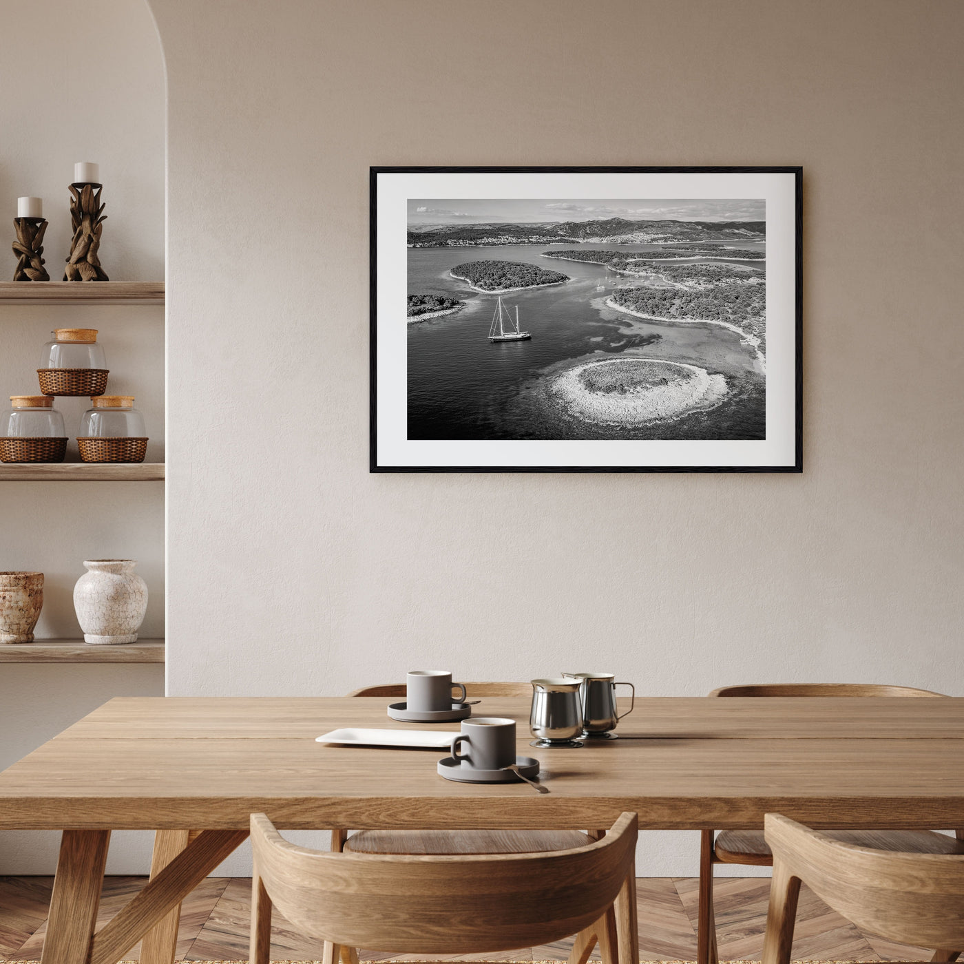 Croatia Landscape B&W Poster