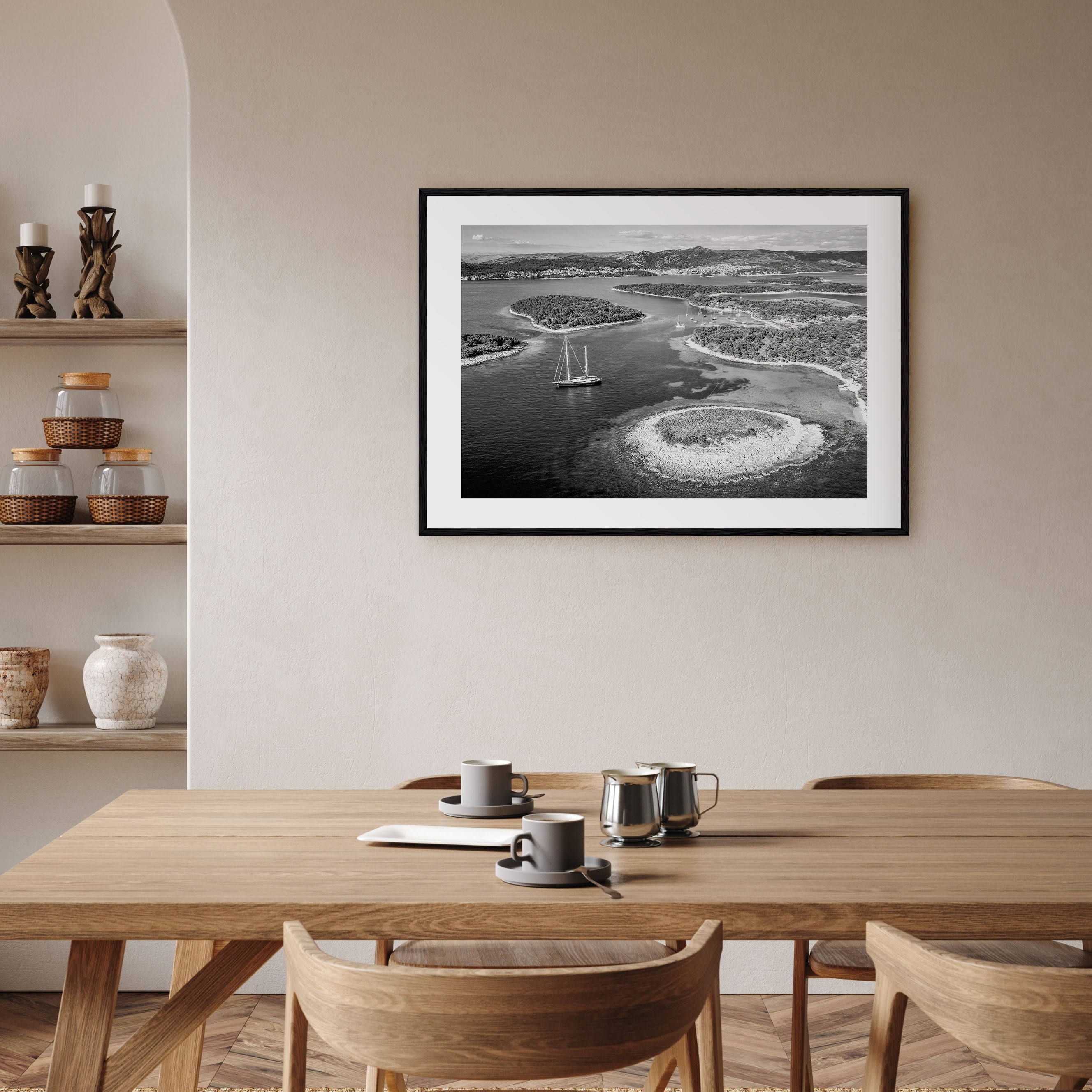 Croatia Landscape B&W Poster