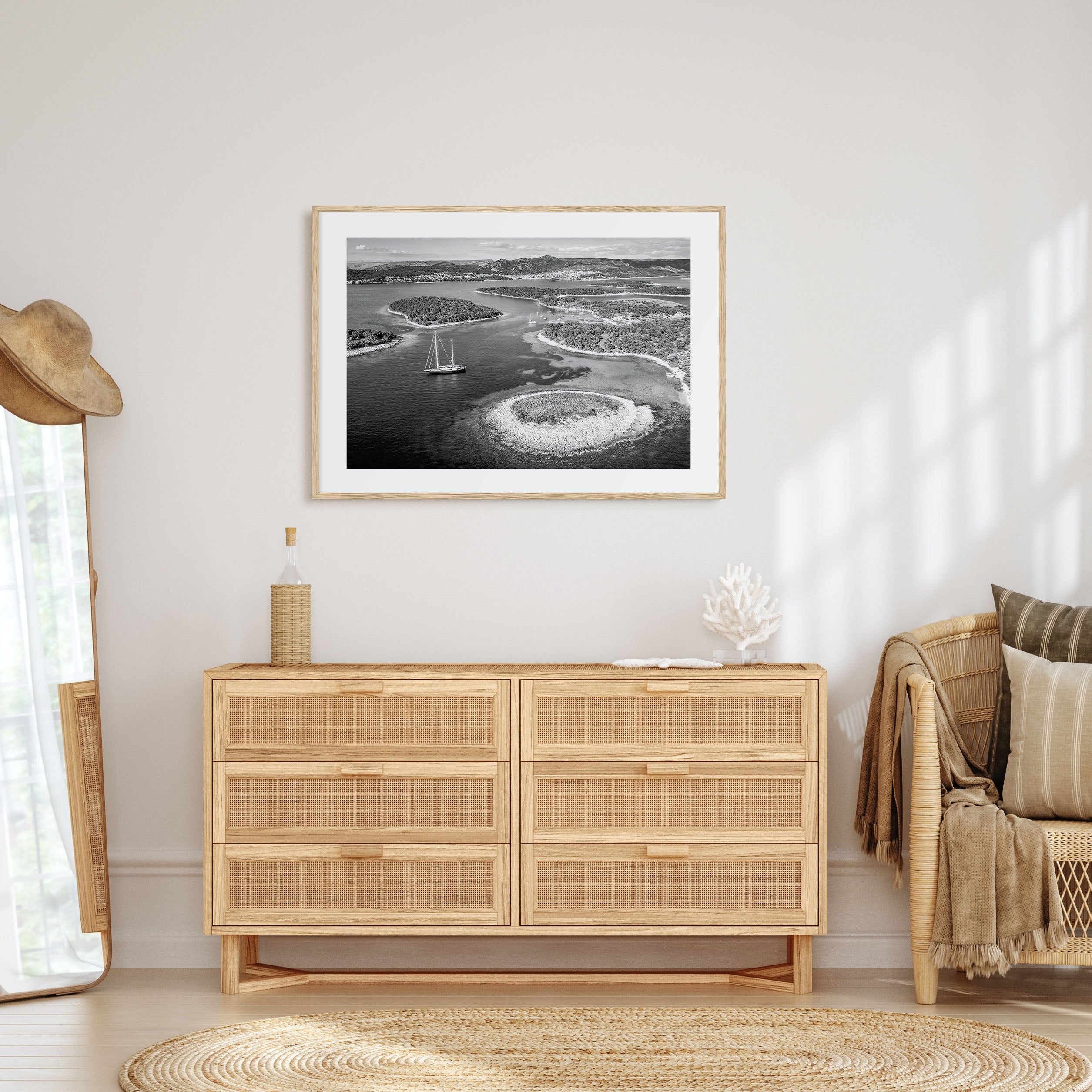 Croatia Landscape B&W Poster
