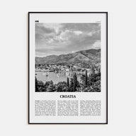 Croatia Travel B&W Poster