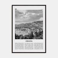 Croatia Travel B&W Poster