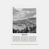 Croatia Travel B&W Poster