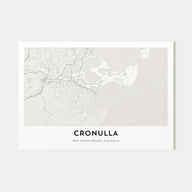 Cronulla Map Landscape Poster