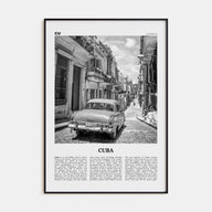 Cuba Travel B&W No 1 Poster