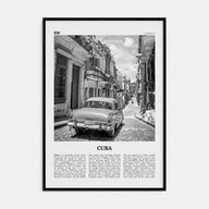 Cuba Travel B&W No 1 Poster