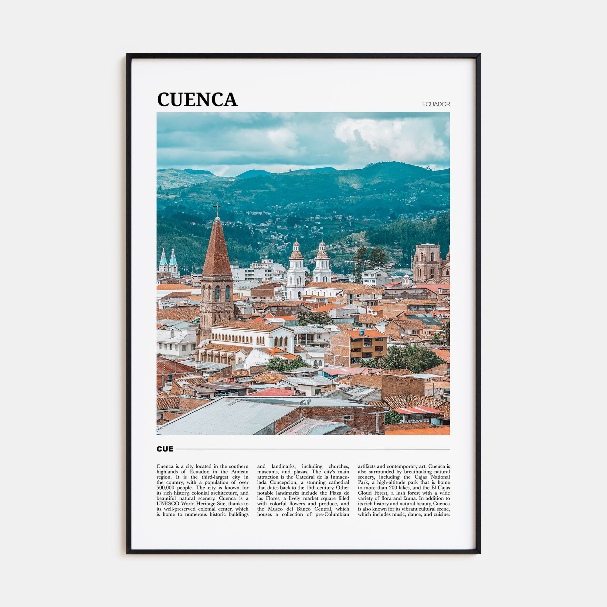Cuenca, Ecuador Travel Color Poster