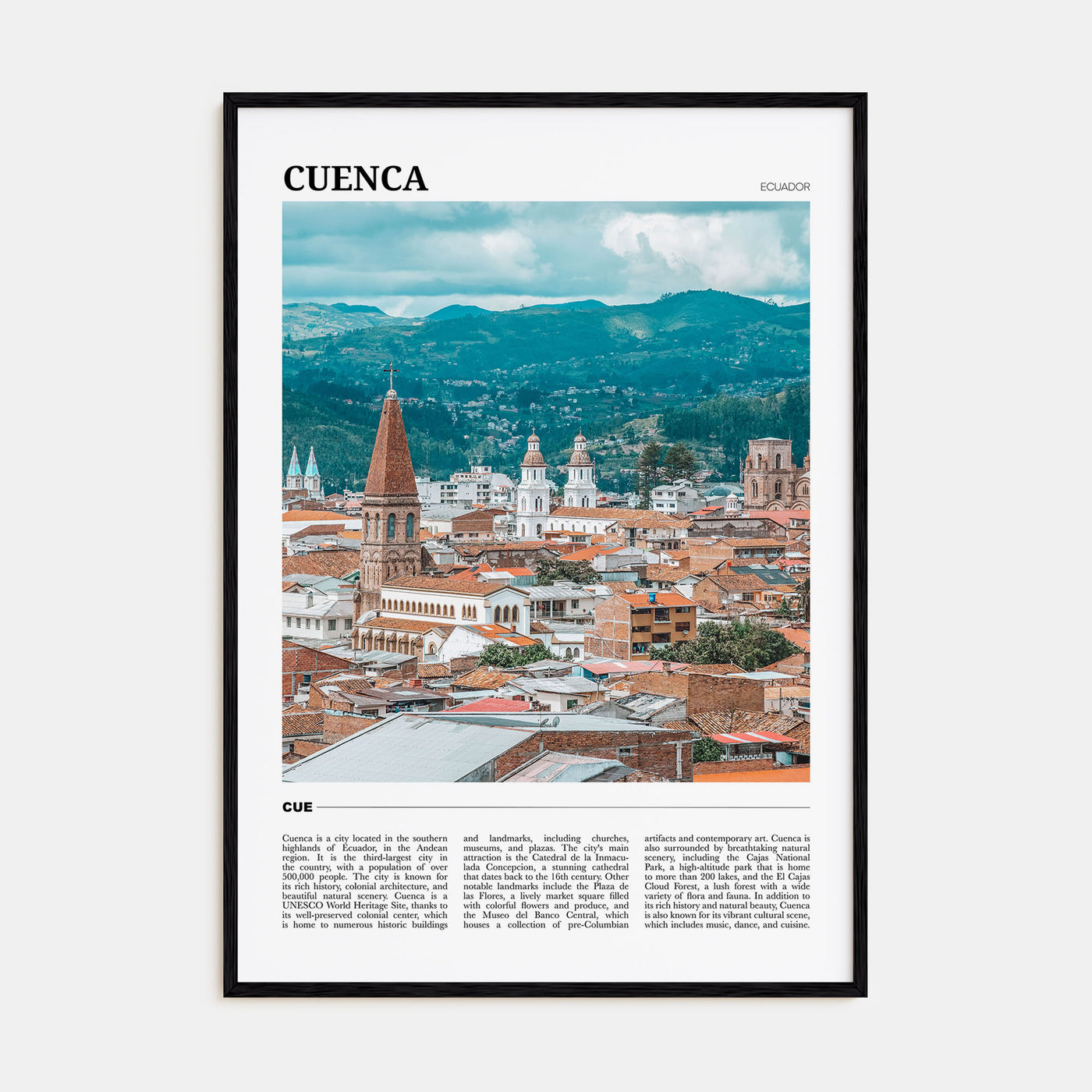 Cuenca, Ecuador Travel Color Poster