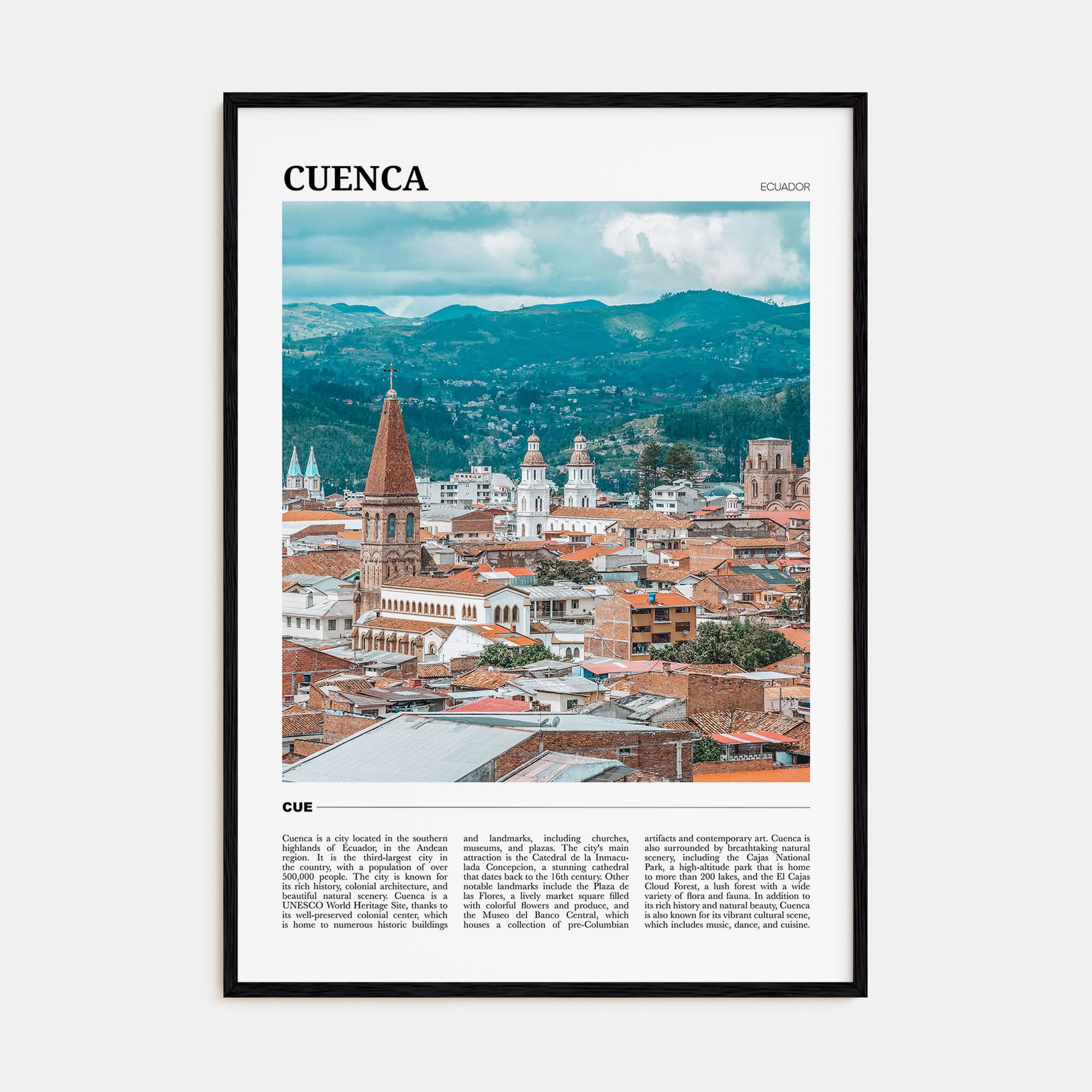 Cuenca, Ecuador Travel Color Poster