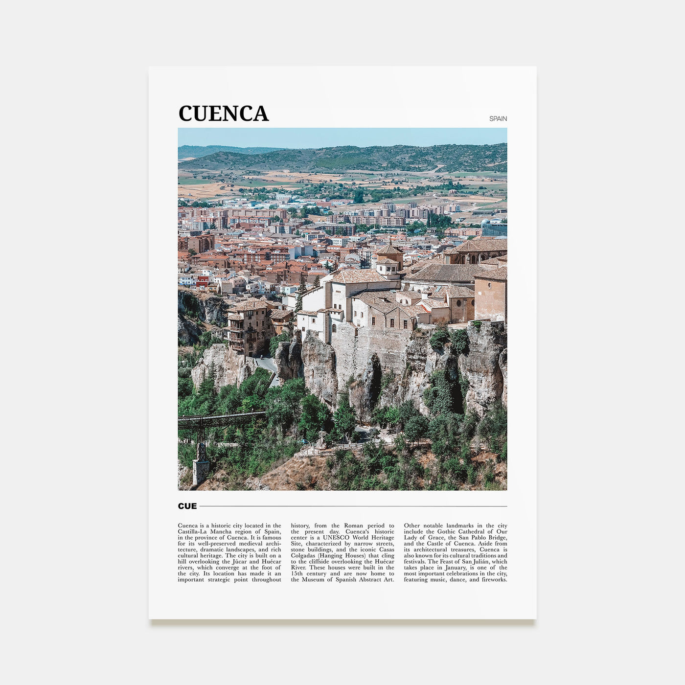 Cuenca, Spain Travel Color Poster