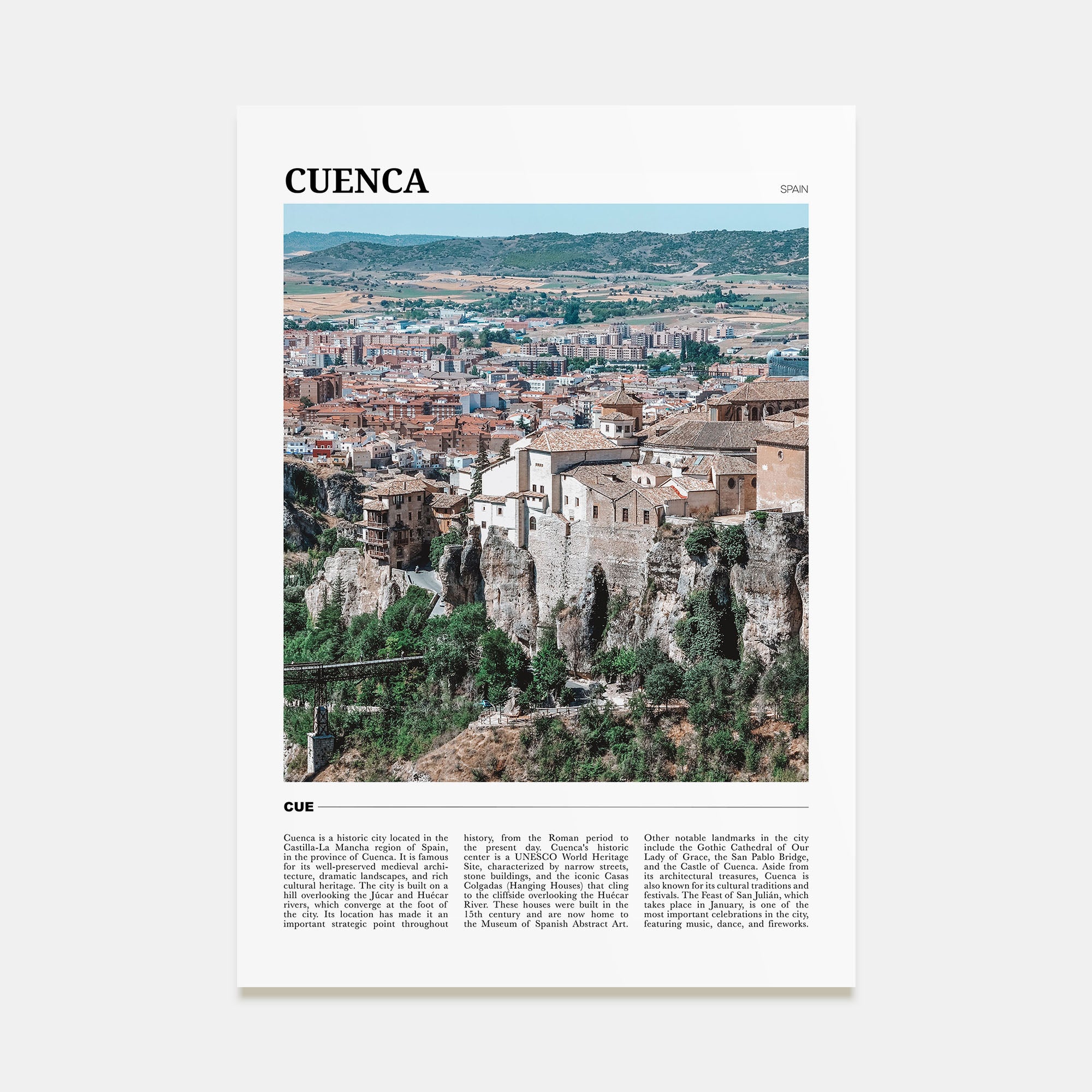 Cuenca, Spain Travel Color Poster