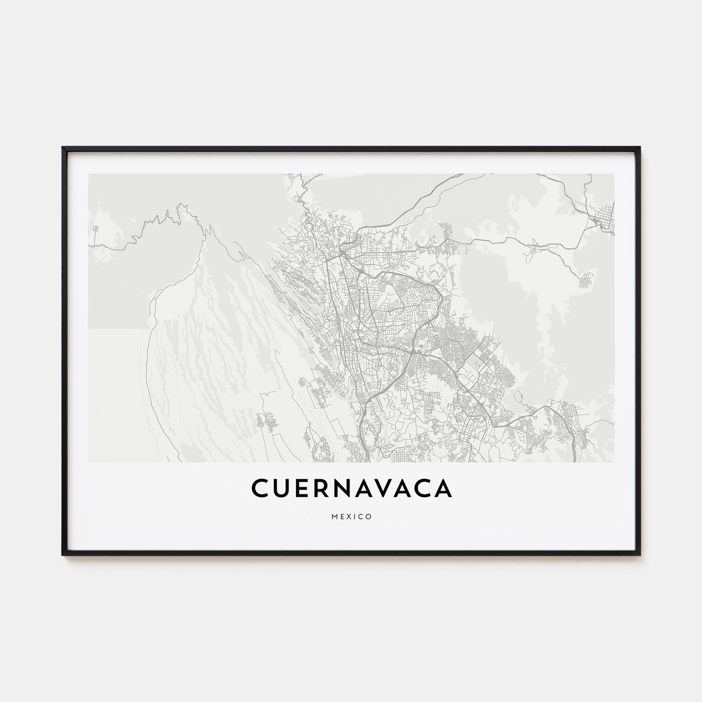 Cuernavaca Map Landscape Poster