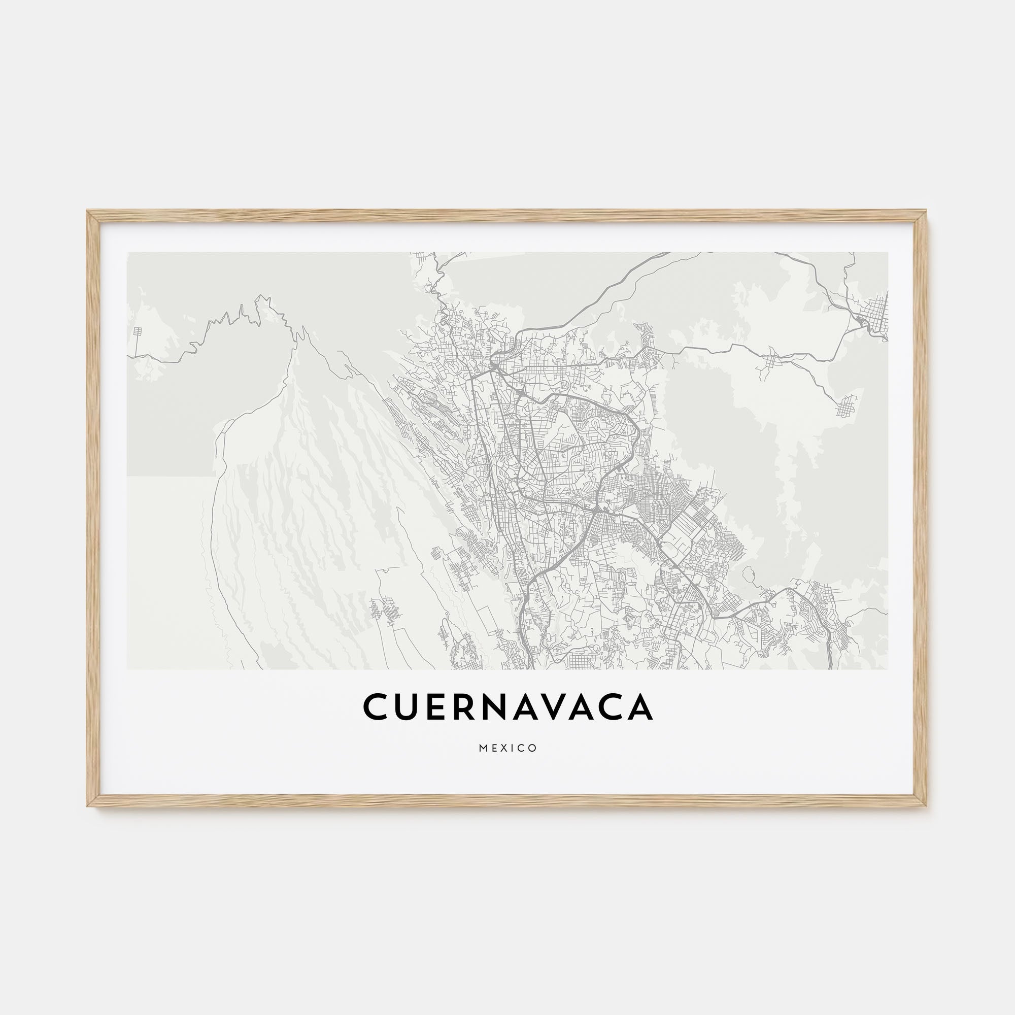 Cuernavaca Map Landscape Poster