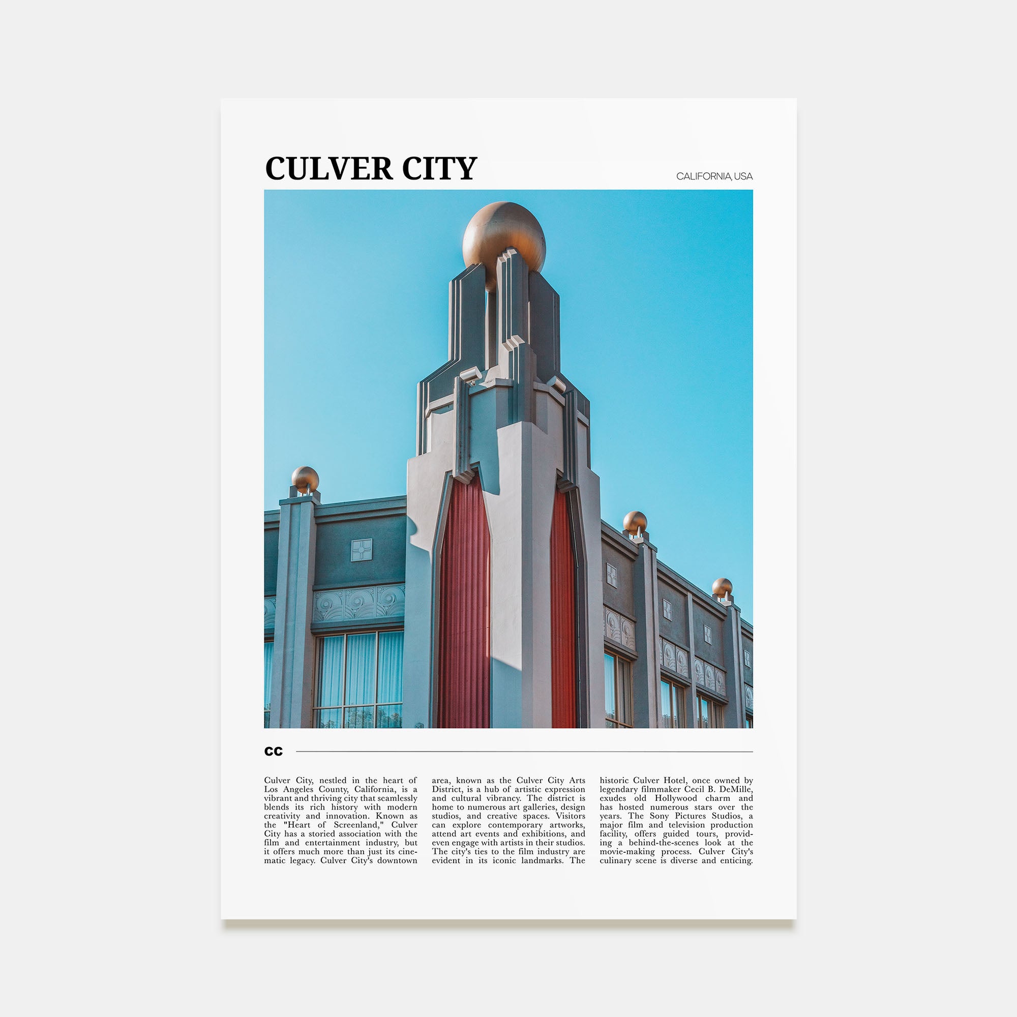 Culver City Travel Color Poster
