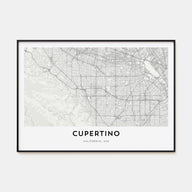 Cupertino Map Landscape Poster