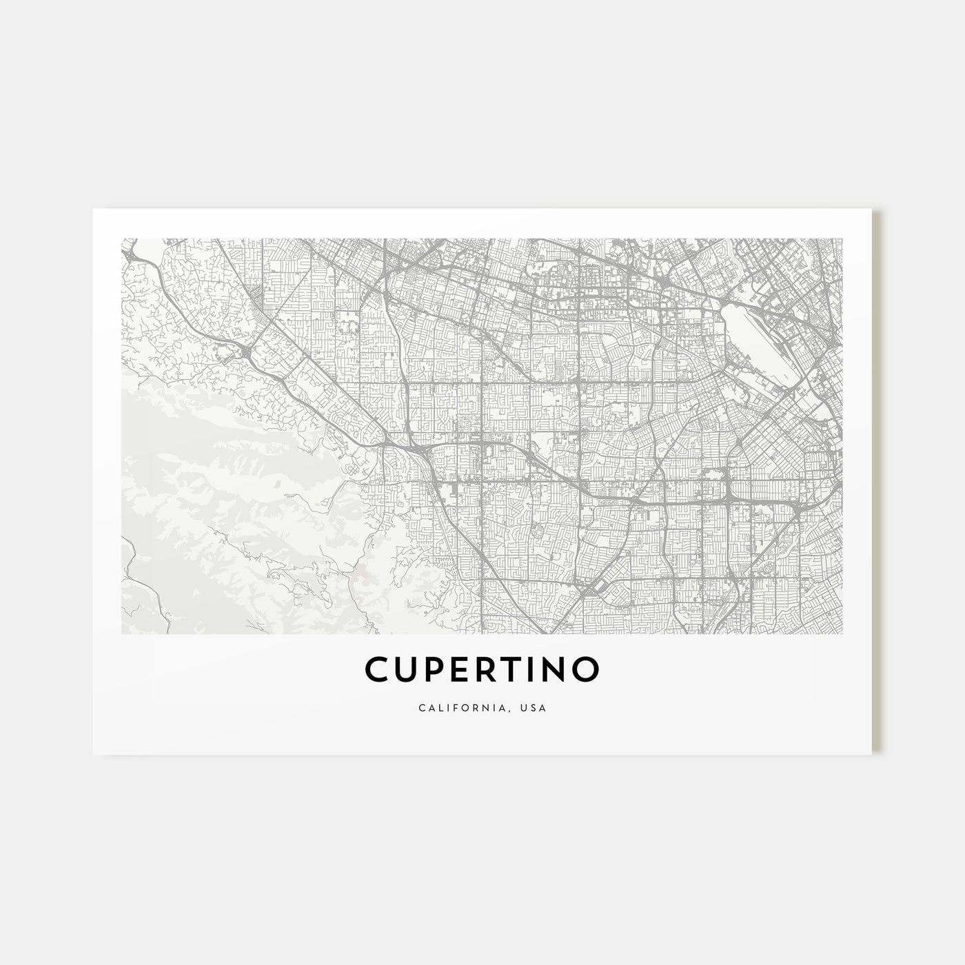 Cupertino Map Landscape Poster