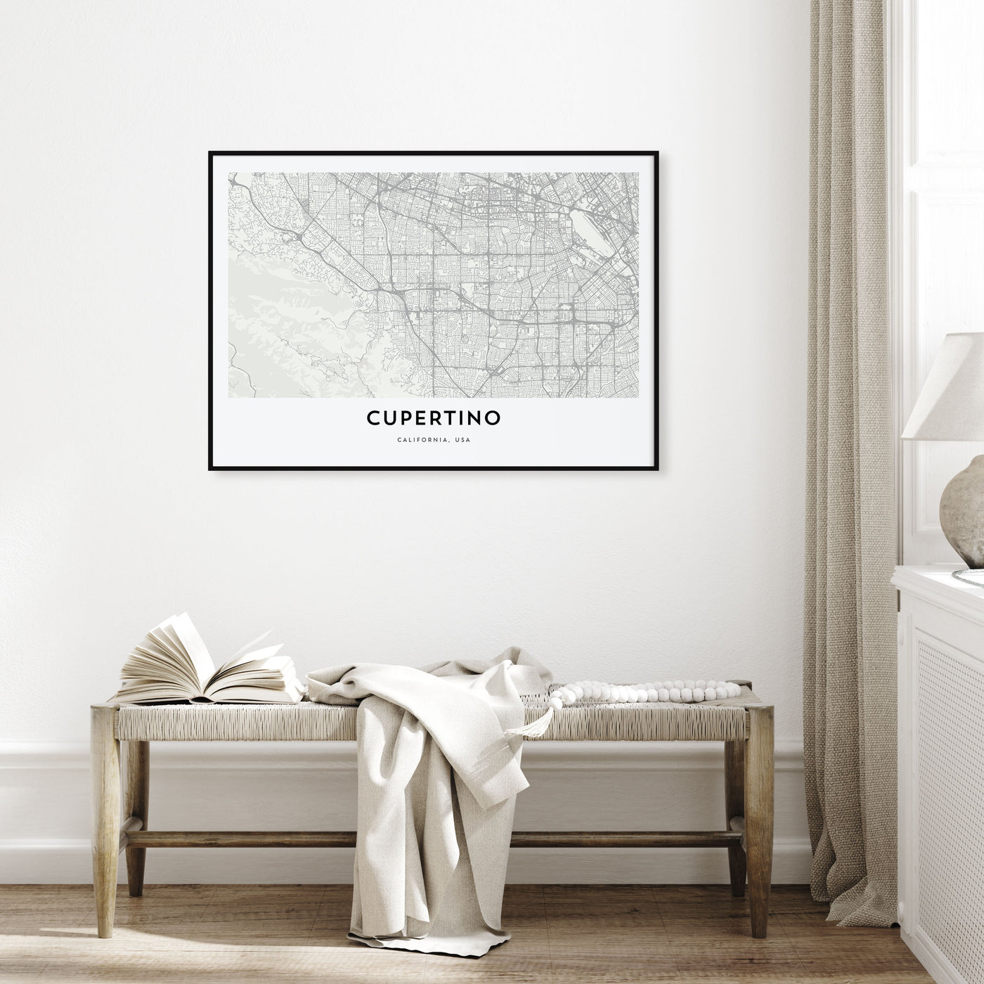 Cupertino Map Landscape Poster