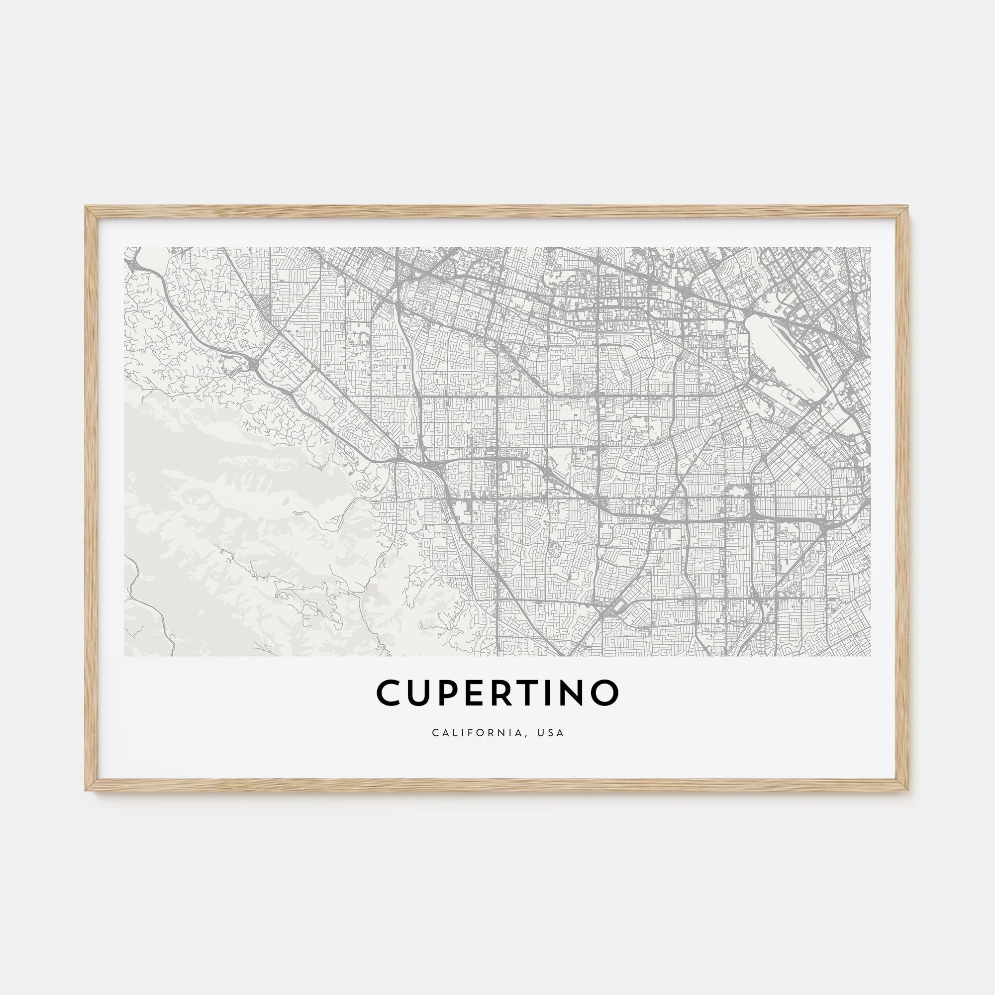 Cupertino Map Landscape Poster
