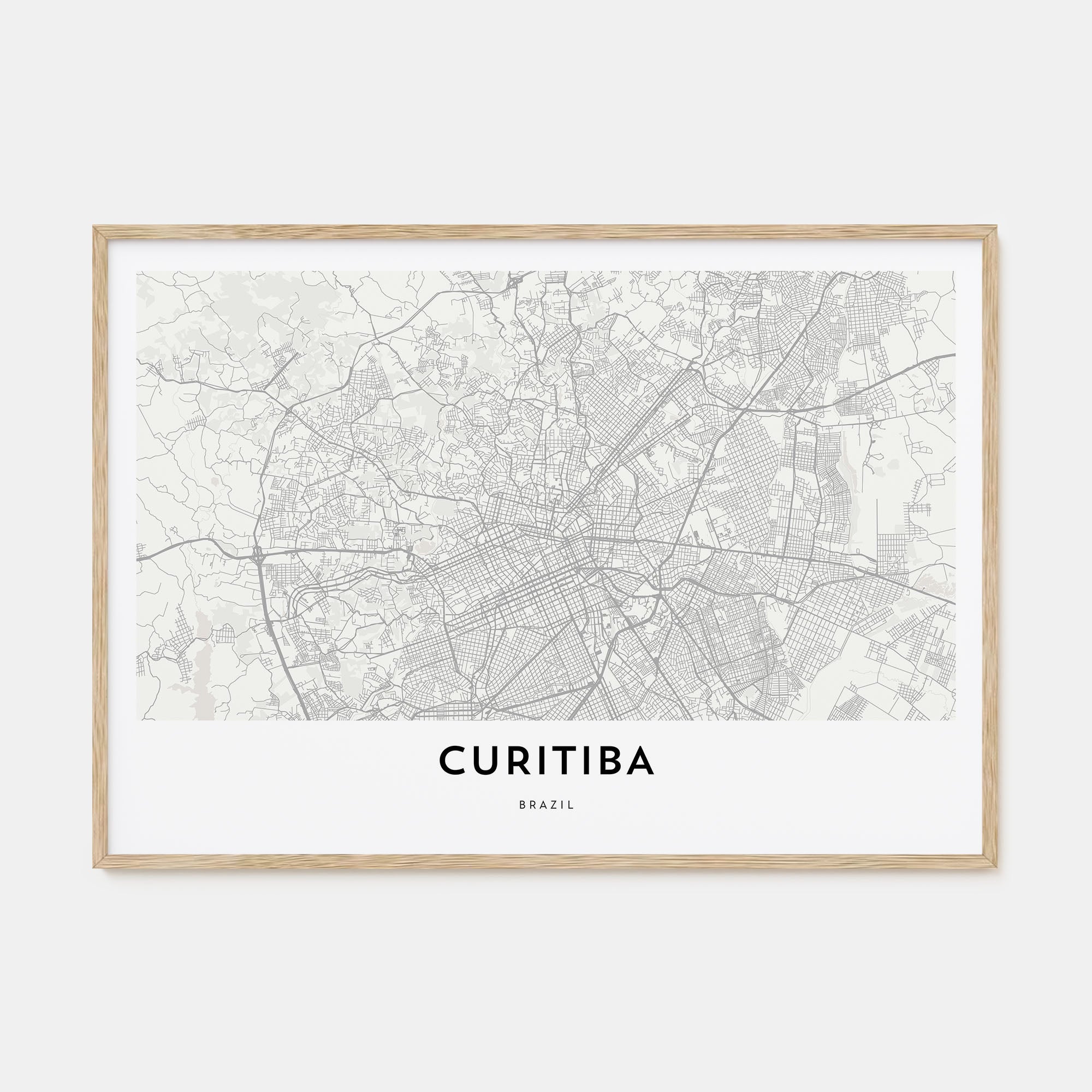Curitiba Map Landscape Poster