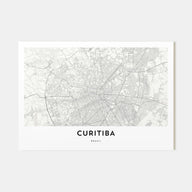 Curitiba Map Landscape Poster