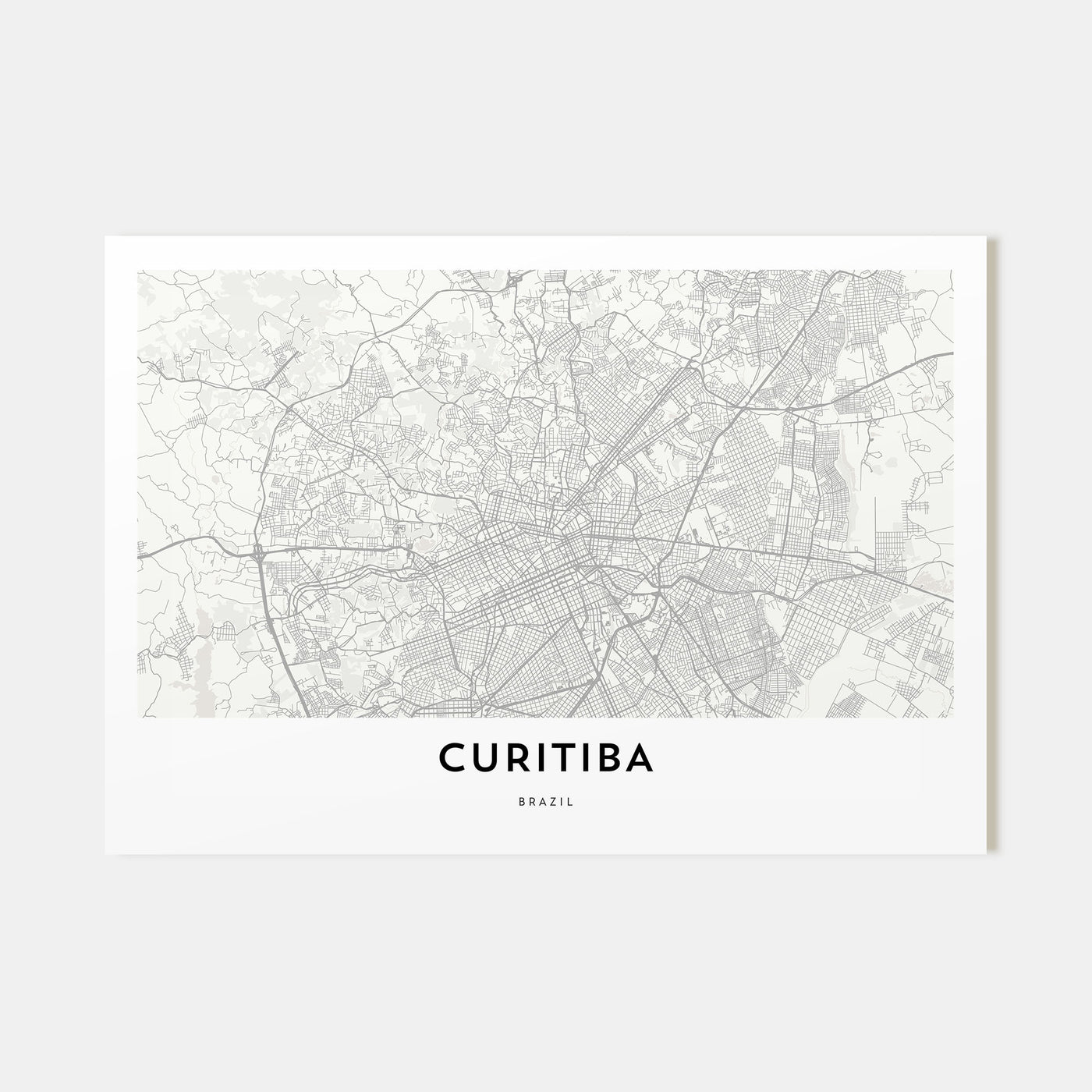 Curitiba Map Landscape Poster