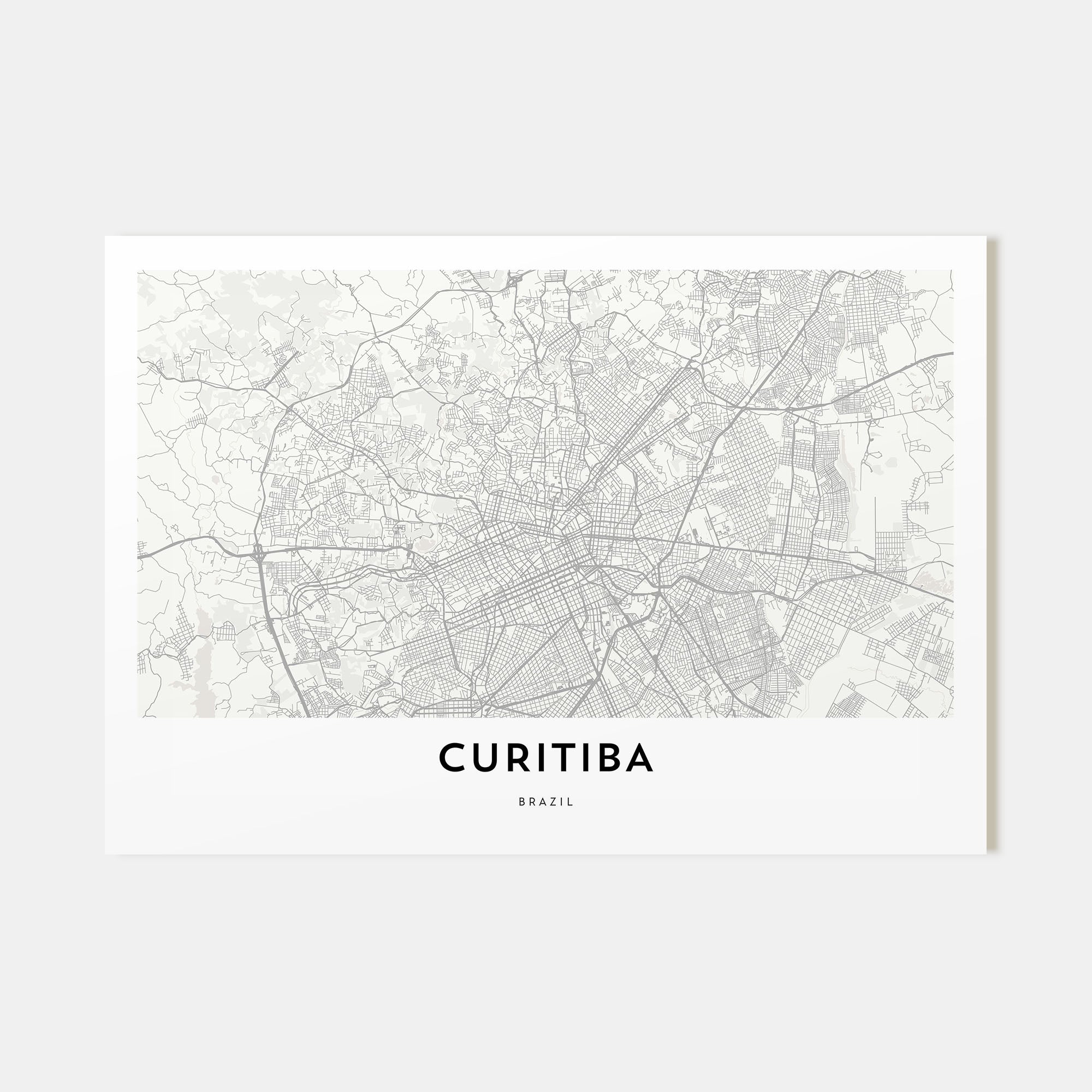 Curitiba Map Landscape Poster