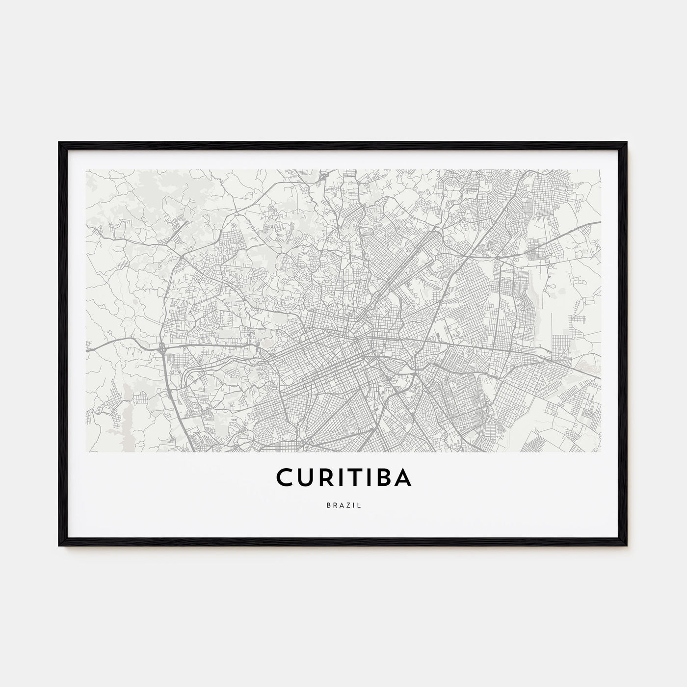 Curitiba Map Landscape Poster