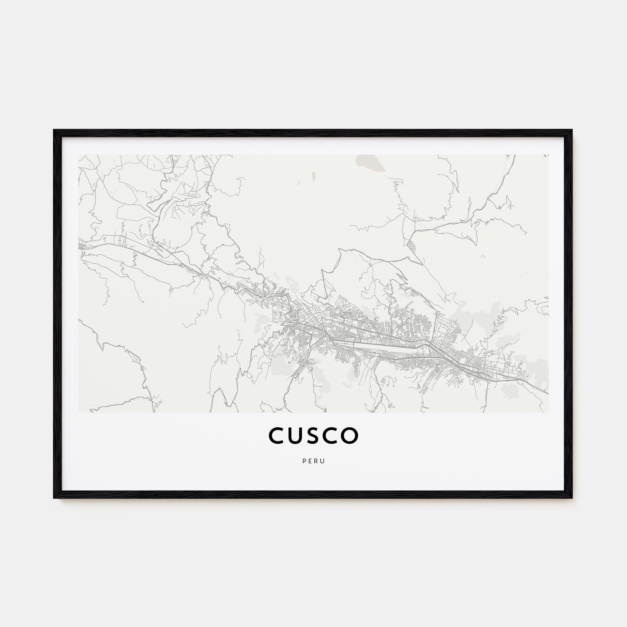 Cusco Map Landscape Poster