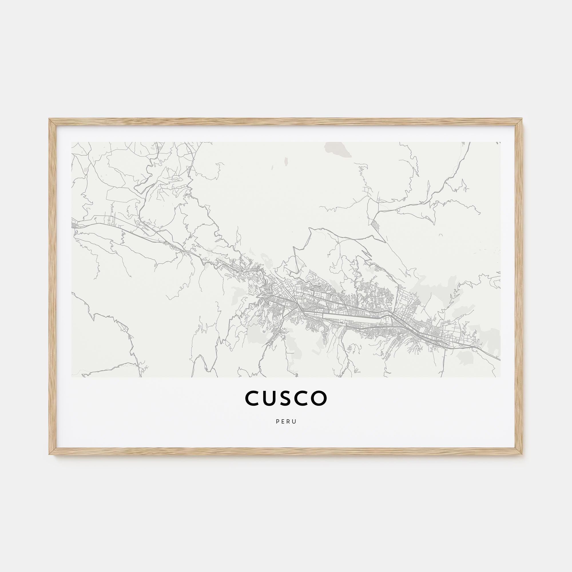 Cusco Map Landscape Poster