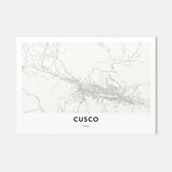 Cusco Map Landscape Poster