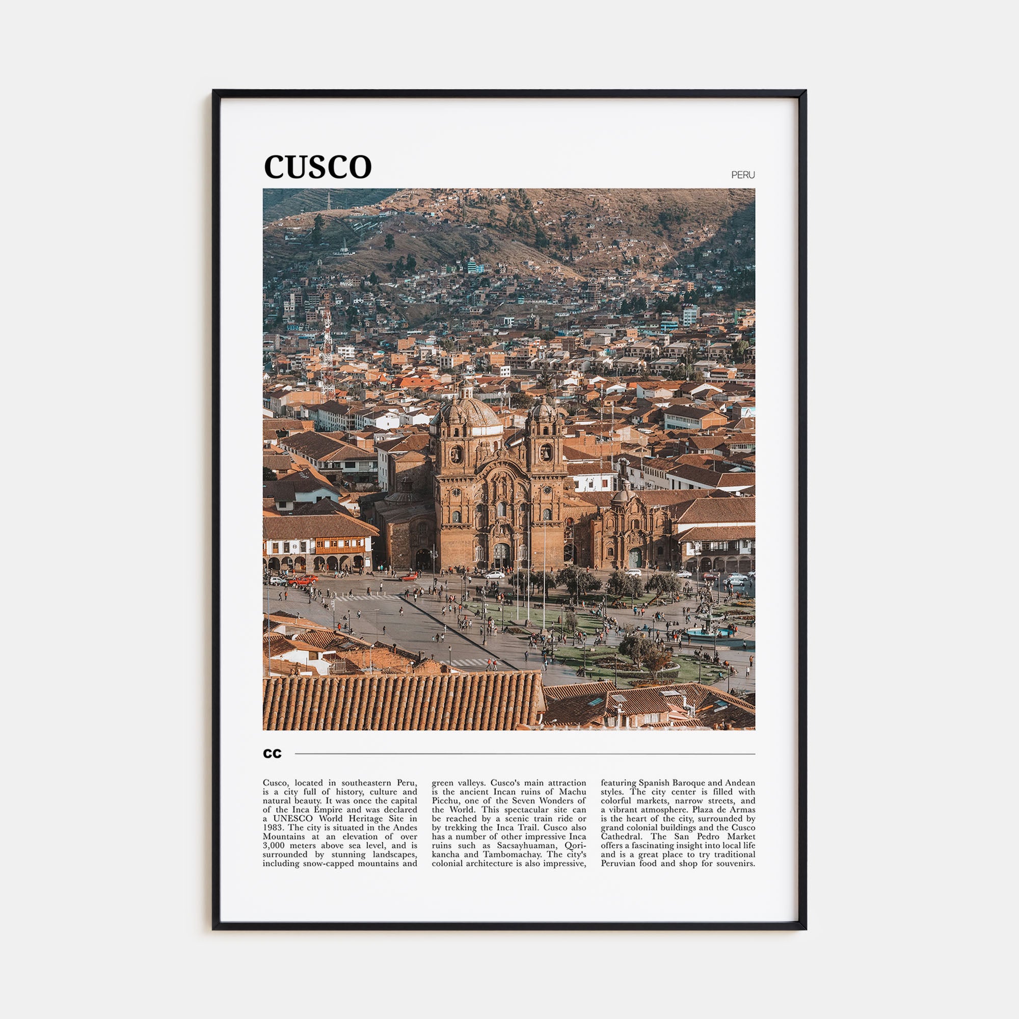 Cusco Travel Color Poster