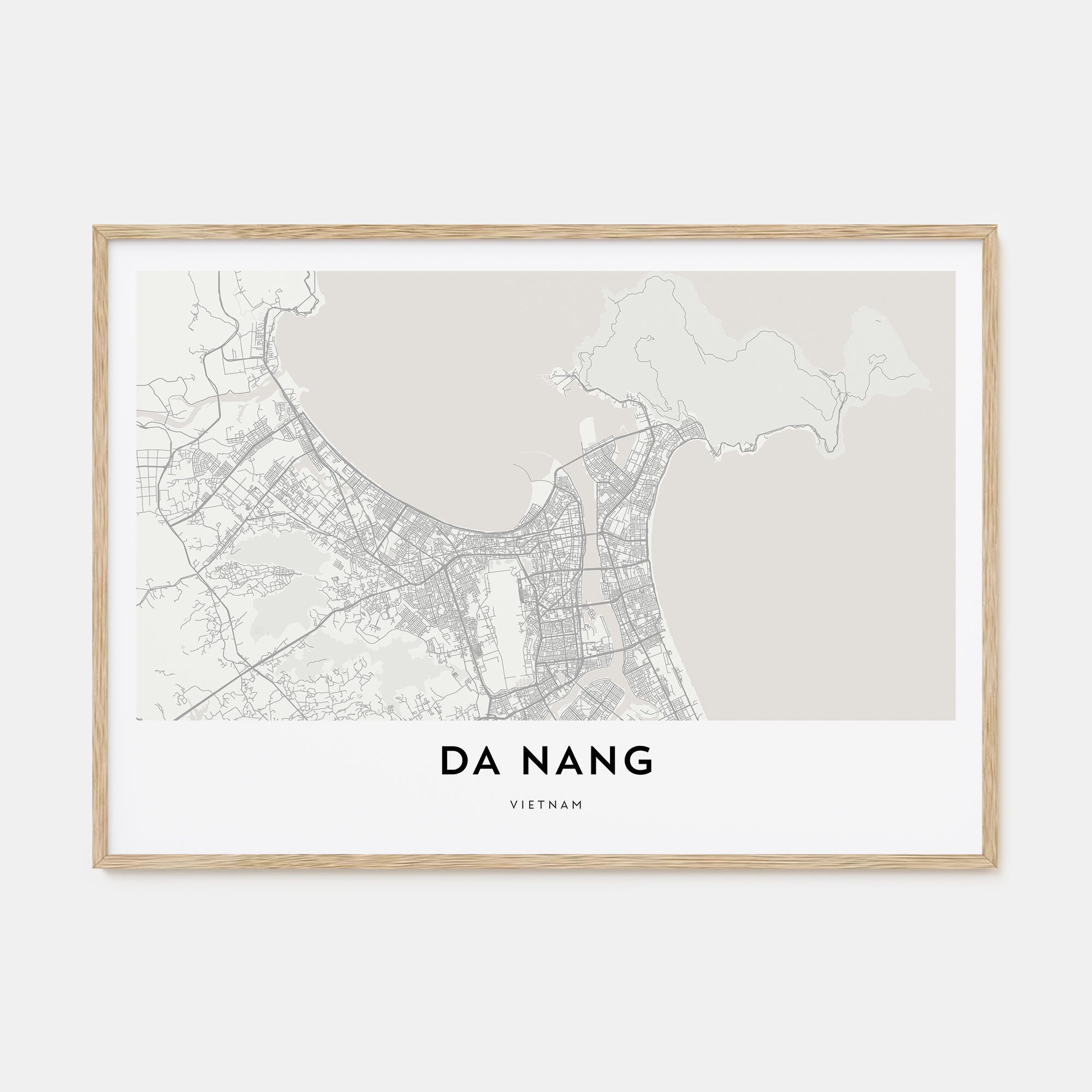 Da Nang Map Landscape Poster