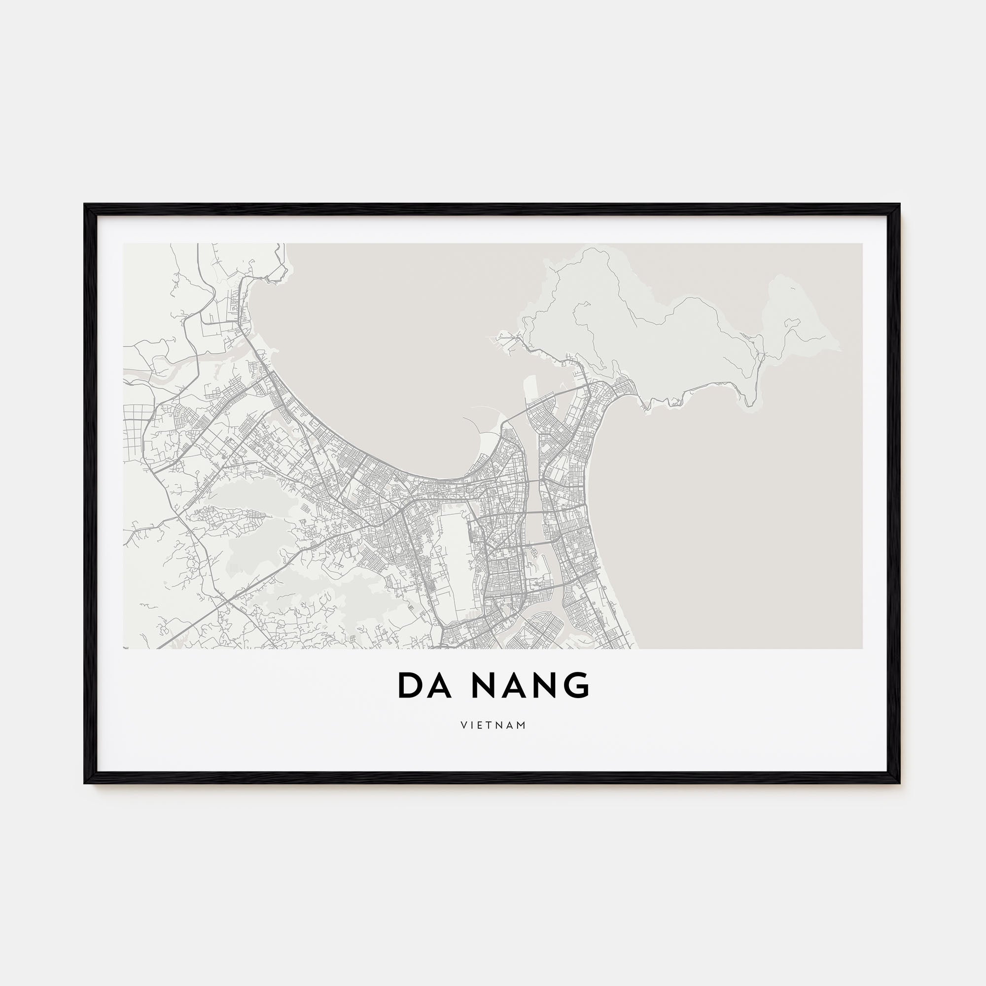 Da Nang Map Landscape Poster