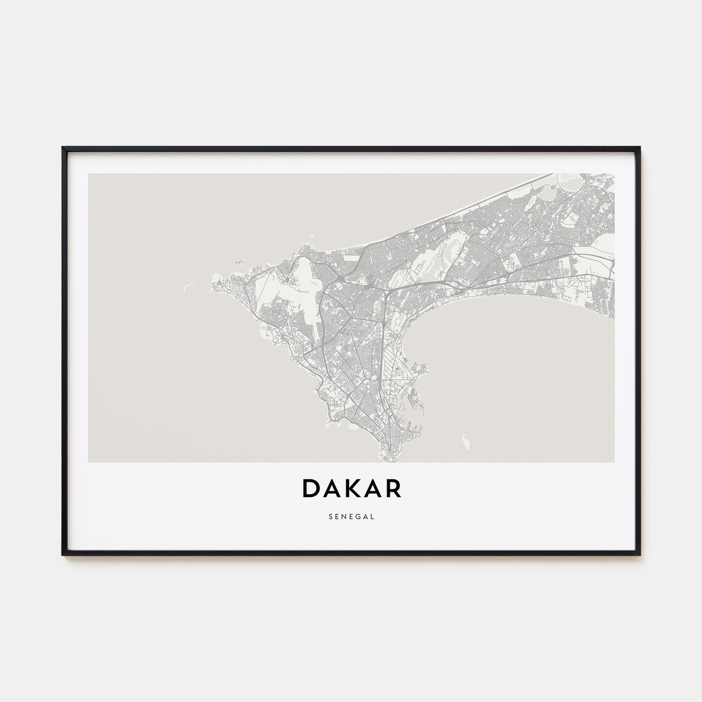 Dakar Map Landscape Poster